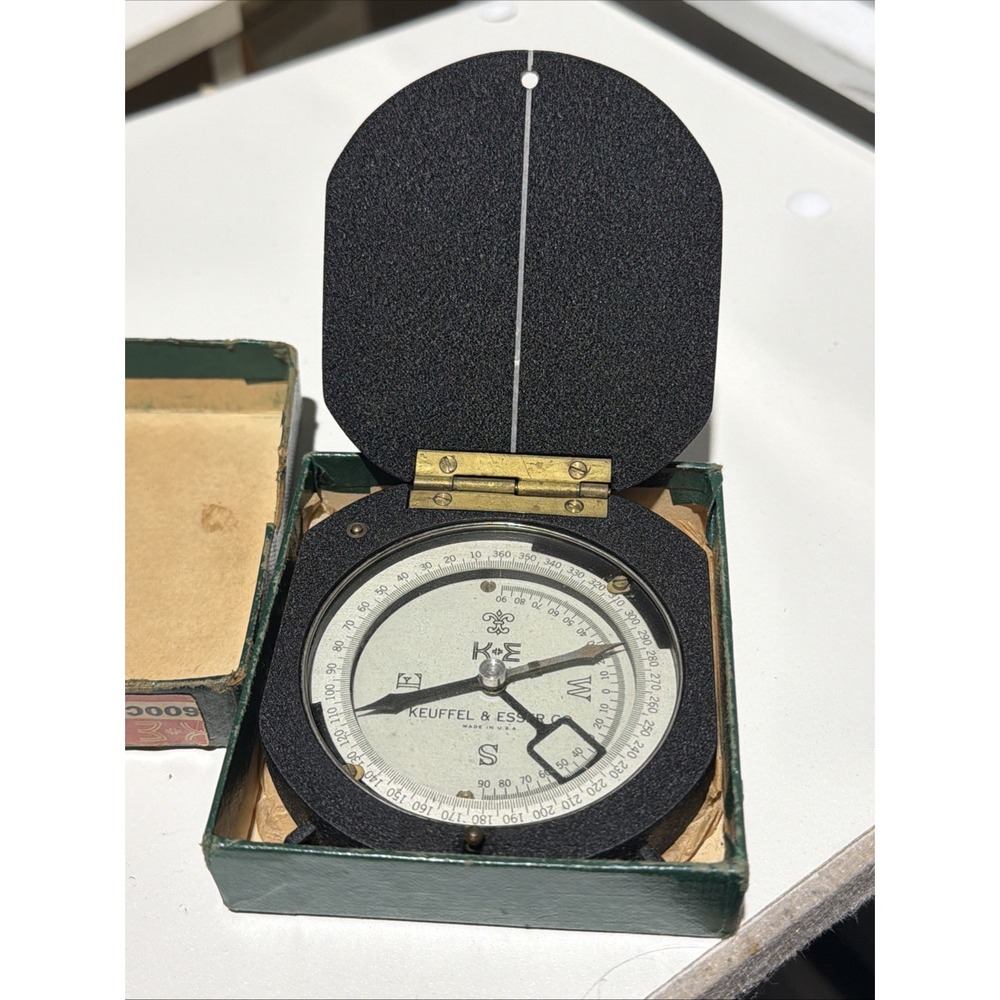 Vintage Keuffel & Esser K&E Forestry Pocket Compass Made In USA